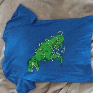 Dinosaur in Christmas lights